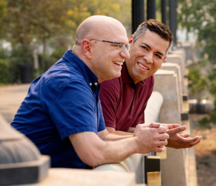 Dennis, a long-term survivor living with multi-drug resistant (MDR) HIV-1, and his partner.