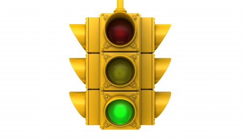Traffic light with green light illuminated